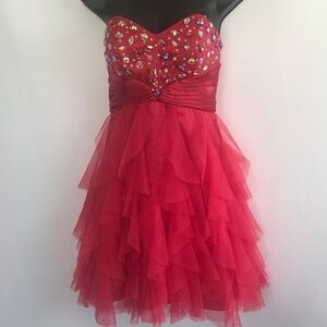 Masquerade Jeweled Dress With Tulle Bottom